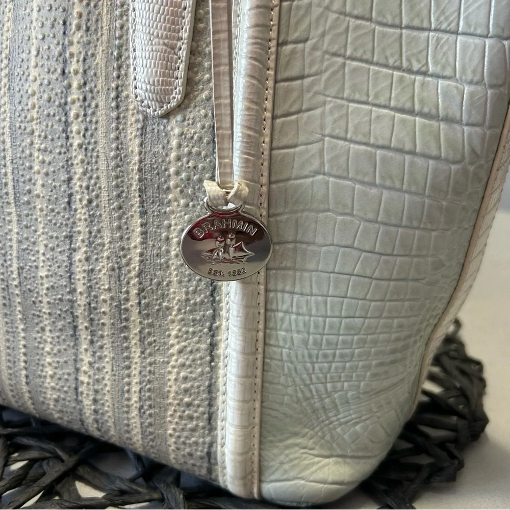 Brahmin Medium Asher Tote Zip Top Tote Sea Glass Edgewater